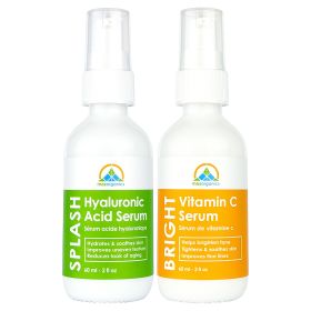 The Serum Set - Vitamin C and Hyaluronic Acid Skincare Gift Set for Tighter;  Hydrated;  and Youthful Skin (1oz) - 2oz