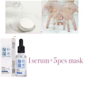 100ML Hyaluronic Acid Serum Facial Acido Hialuronico Bioaqua Essence Hyaluronik Asit Skin Face Serum Beauty Moisturizer - 30ml serum 5pcs mask