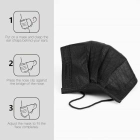 1000 PCS Protective Disposable Face Mask Cover 3 Ply Disposable Masks - Black - Black