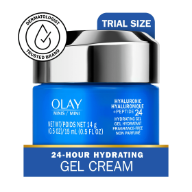 Olay Hyaluronic + Peptide 24 Hydrating Gel, All Skin Types, Trial Size, 0.5 oz - Olay