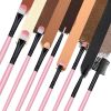 12pcs Pro Makeup Brushes Face Powder Eyebrows Eyeliners Lip Pencil Brush Bag - default