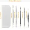 5 Pcs Blackhead Remover Kit Pimple Comedone Extractor Tool Set Stainless Steel - White