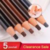 5pcs/Set Eyebrow Pencil Makeup Eyebrow Enhancers Cosmetic Art Waterproof Tint Stereo Types Coloured Beauty Tools Free Shipping - 3-Dark Brown