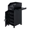 Hair Salon Storage Cart with Wheels & 3 Hair Dryer Holders & 4 Drawers & Lock & 2 Keys, Hairdressing Tools Station Mobile Makeup Case Black - as pictu